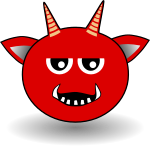 Little Red Devil Head Cartoon